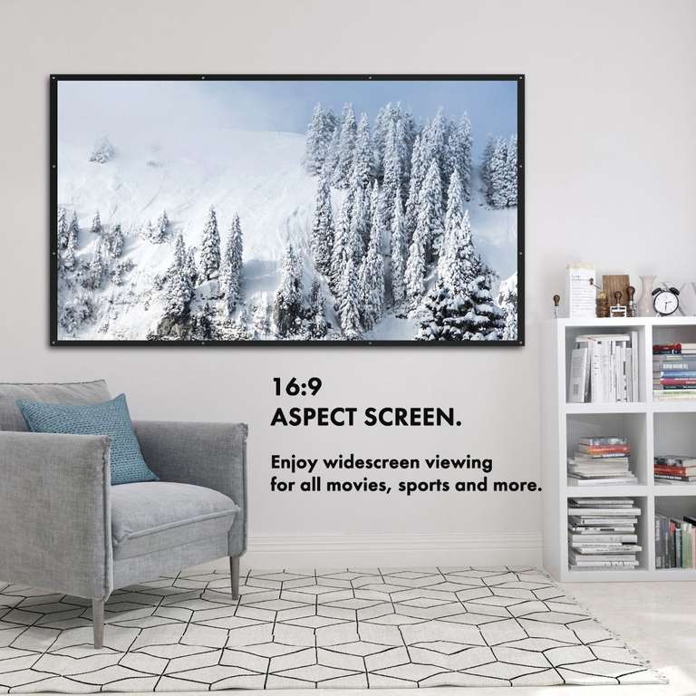 100-Inch Fold Up Projector Screen £8.99 delivered (UK Mainland) @ Vonhaus