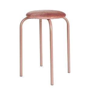 Verity Velvet Stacking Stool in Rose Pink Reduced to £4.90 with Free Click and collect From Dunelm ( Selected Stores)