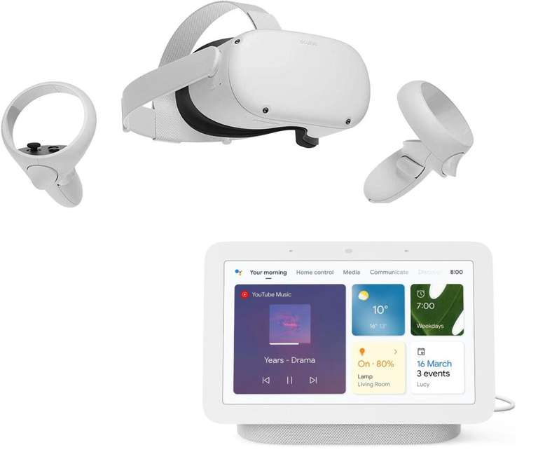 Oculus Quest 2 All-In-One Virtual Reality Headset & Controllers 128GB + Google Nest Hub £299 with Code @ John Lewis & Partners - JL Members