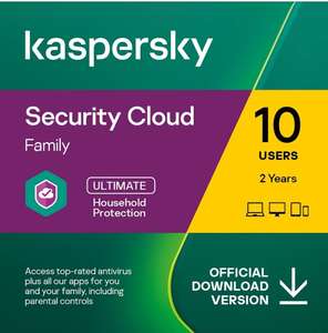 Kaspersky Security Cloud - Family | 10 Devices | 2 Years | Antivirus, Secure VPN and Password Manager Included £33.95 at Amazon