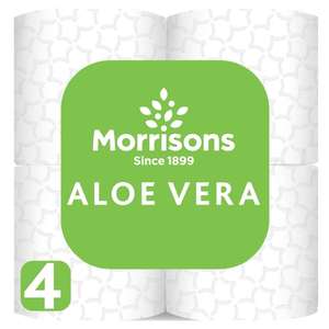 Toilet Roll Bundle £2 - Morrisons Aloe Vera Toilet Tissue 4 Pack & Sensitive Moist Aloe Tissue Wipes 40 Pack £2 @ Morrisons Online Only