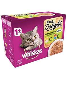 Whiskas Pure Delight Fish & Meaty Adult 1 Plus Years, Wet Cat Food, Pack of 12 - £3.50 (+£4.49 Non-Prime) @ Amazon