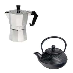 Espresso Percolator - 3 Cup £7.48 or 6 Cup £7.98 / Cast Iron Teapot with Infuser from £16.48 Delivered @ Rinkit