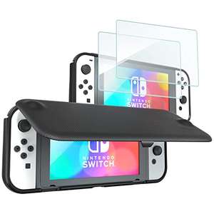 ProCase Flip Case + 2 Pack Glass Screen Protector for Switch OLED £11.89 with voucher (+£4.49 non-prime) - Sold by Tech Vendor Store / FBA