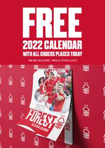 FREE 2022 NFFC Calendar TODAY ONLY with any purchase - delivery £3.95 @ Nottingham Forest FC Shop