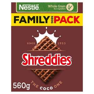 Nestle Shreddies Coco Cereal (560g) / Nestle Shreddies The Simple One (460g) - £1.50 Clubcard Price @ Tesco