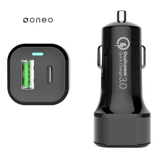 ONEO Drive 3A USB-C Dual Port Fast Car Charger QC 3.0 - £4.99 delivered @ My Memory