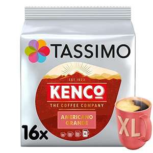 Kenco Americano Grande Tassimo Coffee Pods (Pack of 5=80 Coffee Capsules) - £12.46 (+£4.49 Non Prime) (£11.81 S&S) @ Amazon