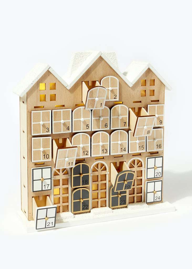Wooden LED Christmas Advent Calendar - £12.00 (with free click and collect / £3.95 Delivery ) @ Matalan