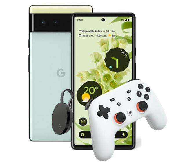 Google Pixel 6 + Claim a Google Stadia Premiere Edition for £369 (pay in one go instore) @ Vodafone