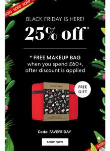 GET 25% OFF at Bare minerals + free makeup bag with spends over £60