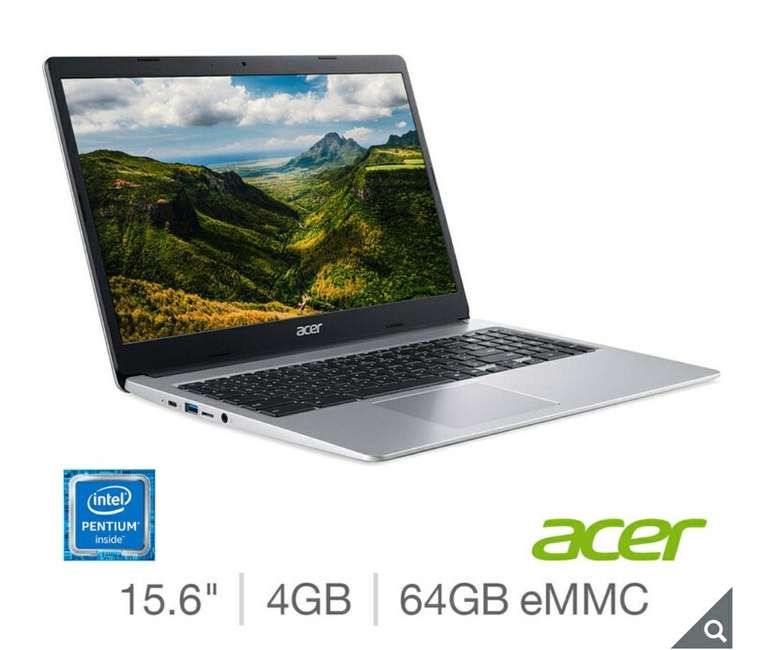 Acer 315, Intel Pentium N5000 Silver, 4GB RAM, 64GB eMMC, 15.6 Inch, Chromebook, NX.HKCEK.002 £299.89 at Costco
