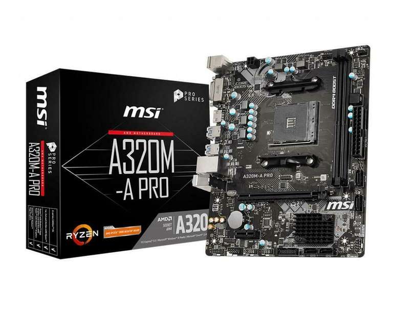 MSI A320M-A PRO AMD Ryzen Micro ATX DDR4 Motherboard £25.94 delivered at Box