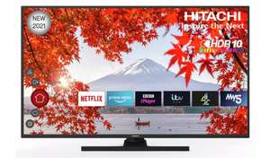 Hitachi 55 Inch 55HK6100U 4K Smart UHD HDR Freeview TV £368.99 with code (+ cashback) at Argos