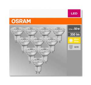 Osram 50W GU10 PAR16 LED Reflector Light Bulbs, Warm White - 10 Pack - £14.99 (+£4.49 Non-Prime) @ Amazon