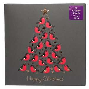 WHSmith Recyclable Robin Foil Charity Christmas Cards (Pack of 12) - £2.99 @ WH Smith