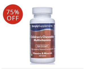 Children's Chewable Multivitamins Raspberry Flavour (360 Tablets) £2.52 delivered @ Simply Supplements