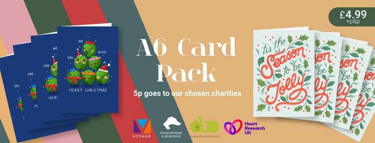 50% off A6 Card Packs from Thortful - £2.50 + £1.46 delivery via Vodafone VeryMe
