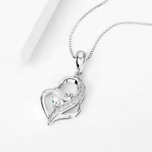 Premium Sterling Silver CZ Heart Within Hearts Necklace £11.99 delivered using code + Free delivery @ John Greed Jewellery