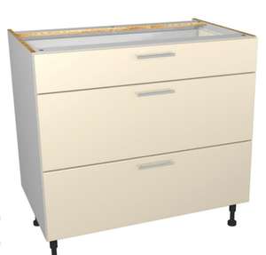 Wickes Orlando Cream Gloss Slab Drawer Unit - 900mm Part 1 of 2 from Wickes - £49 + £4 delivery @ Wickes