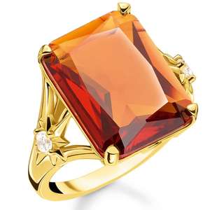 Thomas Sabo Magic Stones Orange Star Vermeil Ring, TR2261-971-8, Size O 1/2-P - £29 @ Amazon