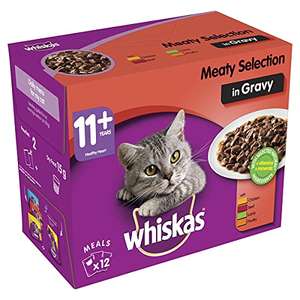 Whiskas 11+, Wet Food Meaty Selection in Gravy, 12x 100g £2.99 Prime (£4.49 non prime) [£2.69 OR £2.54 Sub & Save) @ Amazon