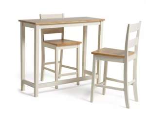 Habitat Chicago Solid Wood Bar Table & 2 Two Tone Stools £120 with code free click and Collect Argos