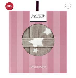 Jack Wills dressing gown half price £15 + £1.50 click & collect or 2 for £27 with code & free delivery at Boots