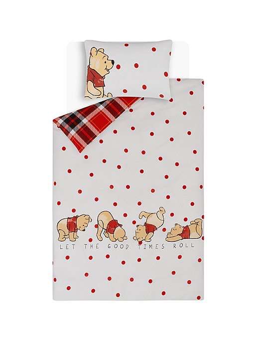 Red Disney Winnie The Pooh Easycare Reversible Duvet Set single £7.50 / Double £10 free click and collect Asda George