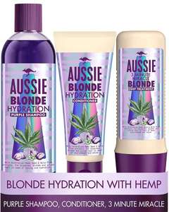 Aussie Blonde Hydration Vegan Purple Shampoo & Conditioner Set + 3 Minute Miracle Mask Set £9.50 delivered (+£4.99 non prime) @ Amazon