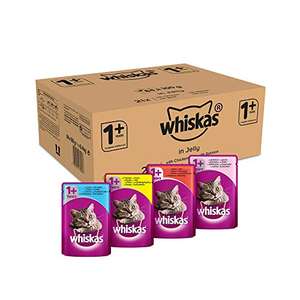Whiskas Wet food pouches, delicious and tasty poultry selection in jelly, suitable for cats aged 1+, 84 x 100 g £20.49 @ Amazon