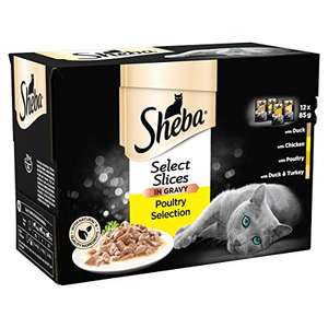 Sheba Select Slices in Gravy – Poultry Selection – Wet cat food pouches for adult cats – 12 x 85 g (Pack of 4) £10.99 + £4.49 NP @ Amazon