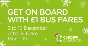 Cardiff Bus Fares - £1 between 3rd-16th December (Mon-Fri after 9.30am) @ Newport Gov