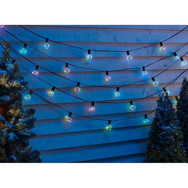 Homebase 30 multi-coloured globe LED outdoor Christmas lights on copper wire for £19.50 click & collect @ Homebase