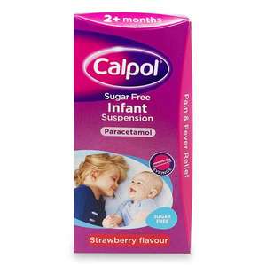 Calpol Sugar Free Infant Suspension, 2+ Months, Strawberry Flavour, 100ml £2.89 @ Aldi