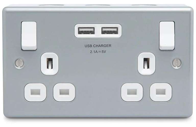 British General Double USB Sockets for £4 each with code (Free click & collect) @ B&Q