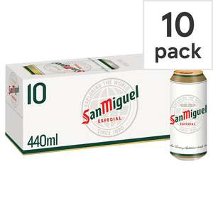 San Miguel Lager (440ml) - 10 pack for £8 (Clubcard price) @ Tesco