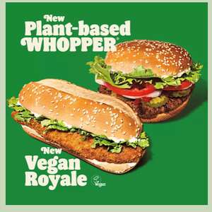 Meat-free Mondays - Plant-based Whopper or Vegan Royale - £1.99 each at Burger King