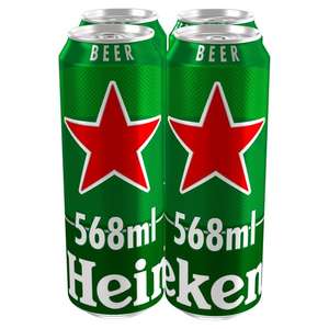 Heineken 4 x Pint (568ml) cans - £5 @ Asda