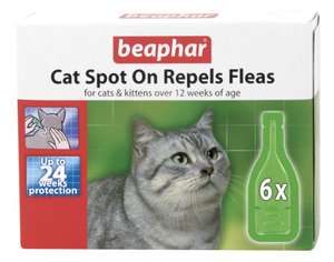 Beaphar Cat Spot On 24 Week Flea Protection 6 x 0.8 ml - £5.22 + £4.99 non prime delivery (10/15% off with S&S) @ Amazon