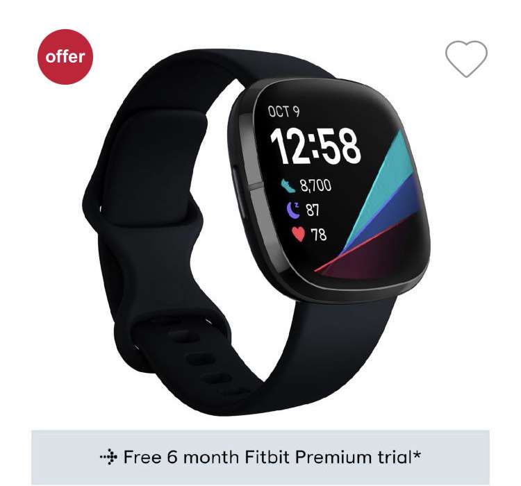 Fitbit Sense Carbon £179.99 with code £30 extra advantage card points + 6 months Fitbit premium + student discount works at Boots