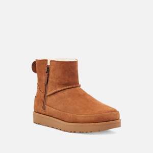 UGG Women's Classic Zip Mini Water Resistant Suede Boots - Chestnut £82 free delivery @ The Hut