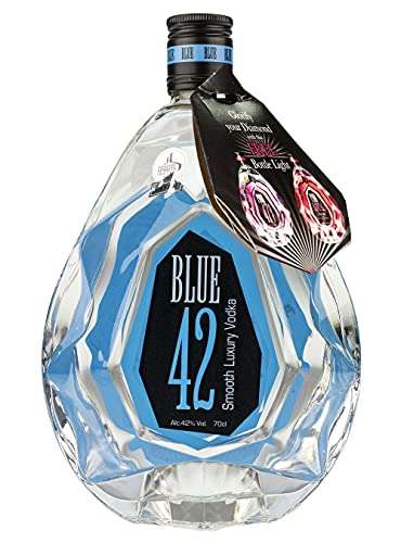 Blue 42 - Diamond Clear Luxuriously Smooth Vodka, With Free Diamond Bottle Light 70cl, 42% abv - £24 @ Amazon