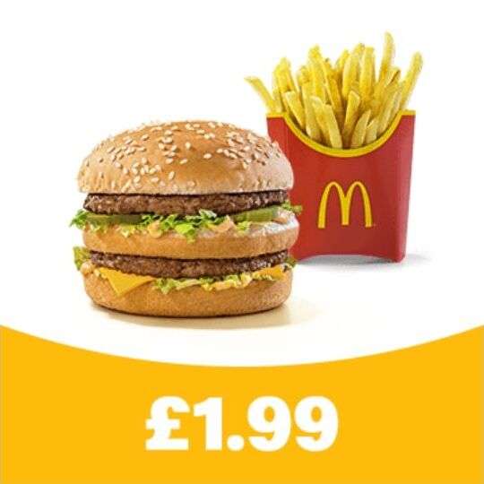 McDonald's Burger and Medium Fries £1.99 In App Deal - available only for add to bag - account specific