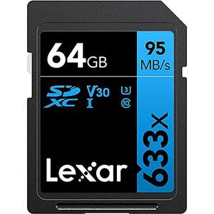 Lexar Professional 633x 64GB SDXC UHS-I Cards, Up To 95MB/s Read - £9.11 Prime / +£4.49 non Prime @ Amazon