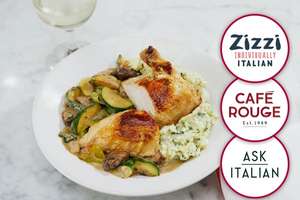 High Street Dining for 2 £25 with code - Includes Cafe Rouge, Zizzi & Ask Italian @ Buyagift
