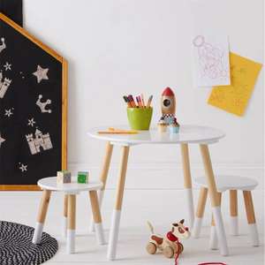 Kids Round Table with 2 Stools - White and Oak for £24.93 (Free click & collect) @ Homebase