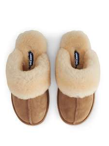 Women's Suede Mule Slippers with Shearling Collar £20 with code @ Landsend