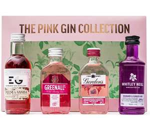 The Pink Gin Collection | Gin Gift Set 4 x 5cl £10 prime + £4.49 non prime @ Amazon