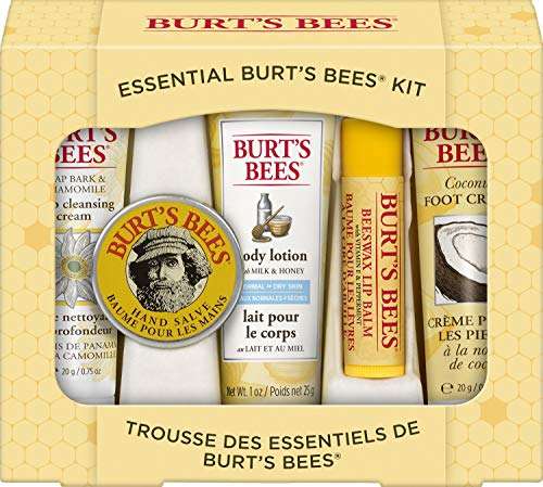 Burt's Bees Essential Gift Set, 5 Travel Size, Deep Cleansing Cream,Hand Salve, Body Lotion, Foot Cream & Lip Balm £7.76 with Prime @ Amazon